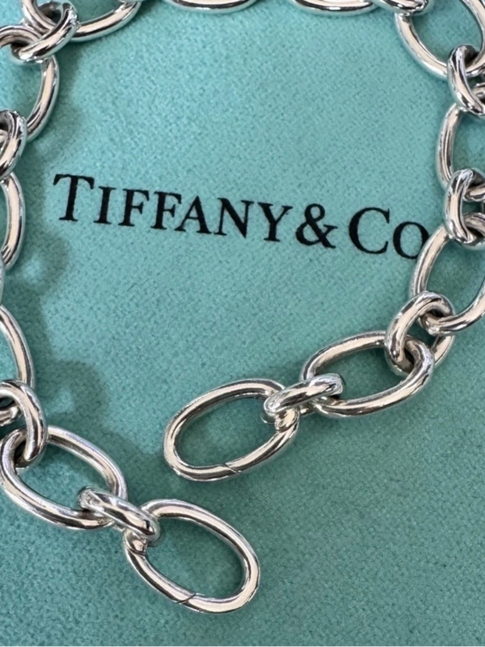 Tiffany & Co Italy 925 Sterling Oval Link 7.5” Clasp Ends - Picture 7 of 12
